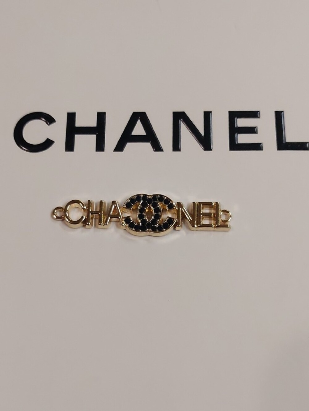 CC Gold & Black Crystal Charm Pendant - Picture 3 of 3